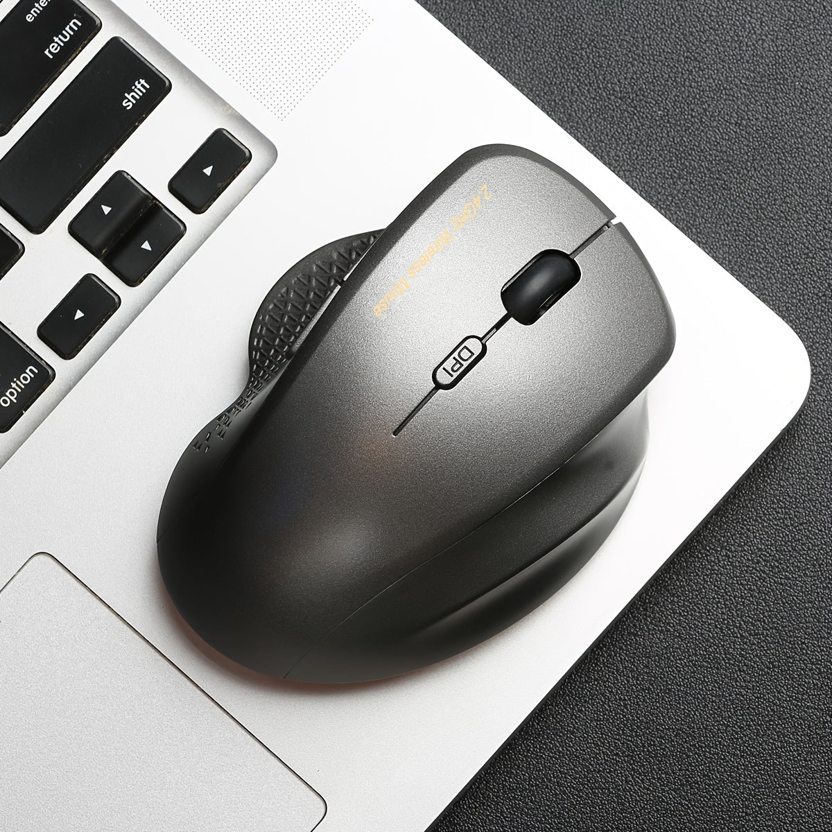 Ergonomic Wireless Mouse for Gaming, Office, and Entertainment. Streamlined design with comfortable grip. Battery powered with optical sensor. Compatible with Windows 10 (battery not