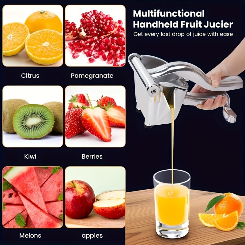 Efficient Manual Juicer for Fruit - Easily Squeeze Oranges, Pomegranates, and Lemons - User-Friendly Design, Compact Size - Ideal for Parties, Kitchens, Bars, and Celebrations.