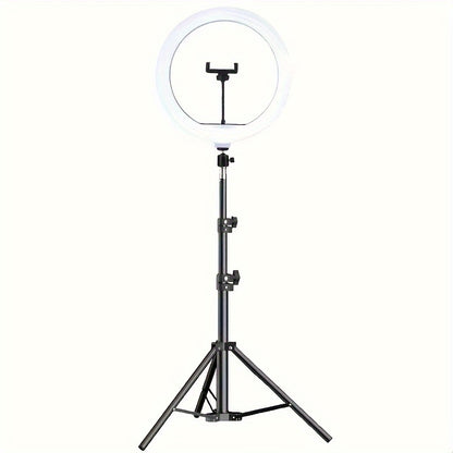 ZOMEI 25.4cm LED Selfie Ring Light with Adjustable Stand for Indoor Use, Live Streaming, Photography, Makeup, Meetings - USB-Powered, No Battery Required