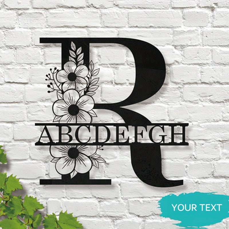 This Elegant Personalized Name Sign with Floral Design is a Customizable Iron Monogram Wall Art that is perfect for Home Decor, Wedding Favors, and Special Celebrations. Suitable for Ages 14 and up.