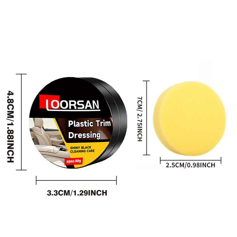 Loorsan & Plastic Restorer Paste for car surfaces - Black Shiny Finish, Easy Application, Restores Aging Damage, Before-and-After Results Shown