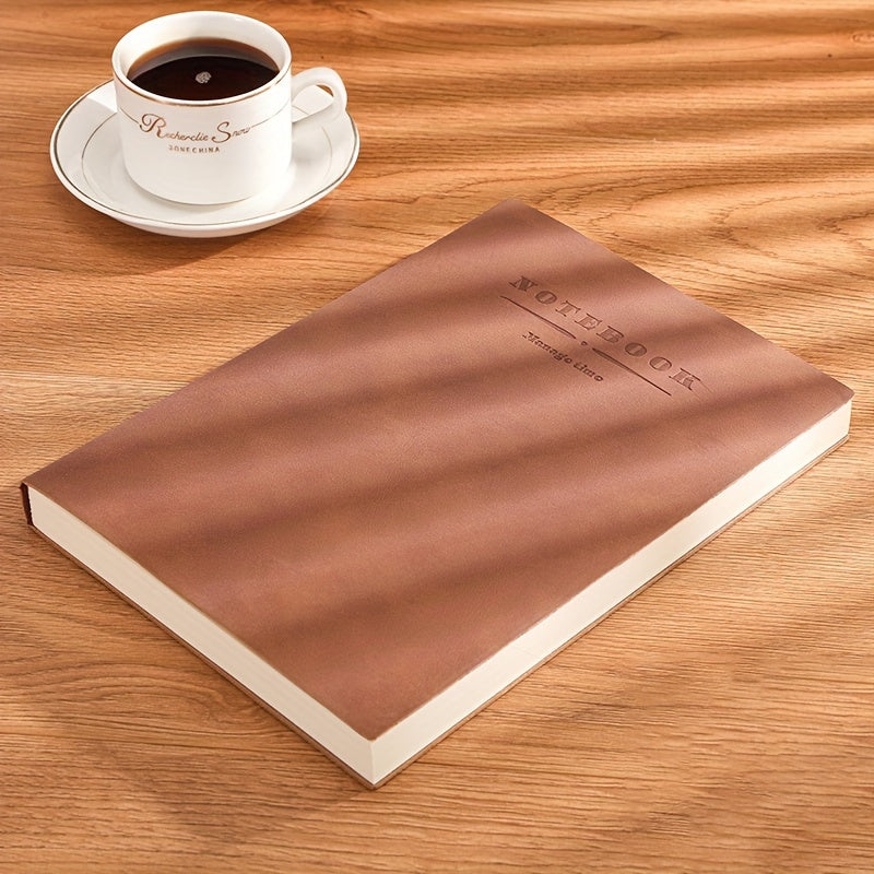 Personalized squared ruled soft leather notebook with bookmark is ideal for business meetings and academics.