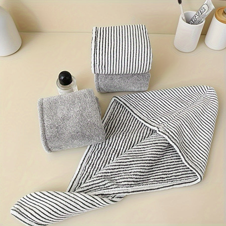 Soft, quick-dry hair towel wrap made with ultra-absorbent bamboo charcoal fiber.