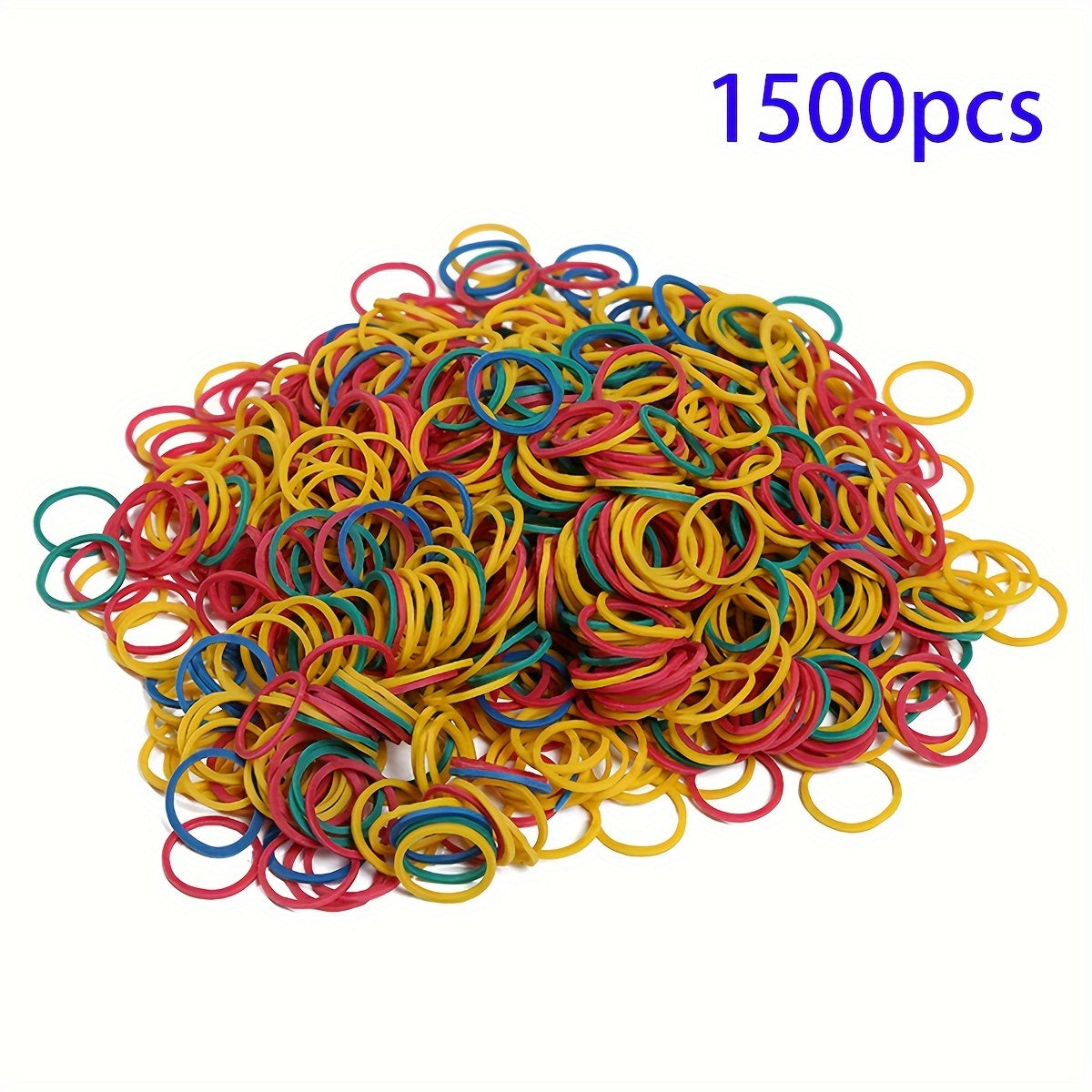 500-2000 natural rubber mini elastic bands, multicolor, 16mm diameter, for office and school use, braiding