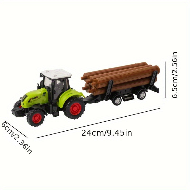 Farm-themed toy set with detachable haulers for kids aged 3-6. Perfect for parties and gifts.