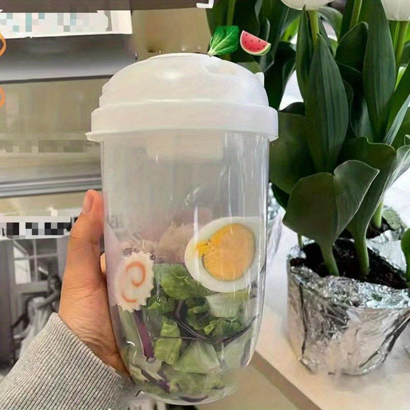 1pc Fresh Salad Cup, 
Keep Fit Salad Meal Shaker Cup,
1000ml/33.81oz,
Portable Fruit Vegetable Milk Cup, 
19.99cm X 5.92cm