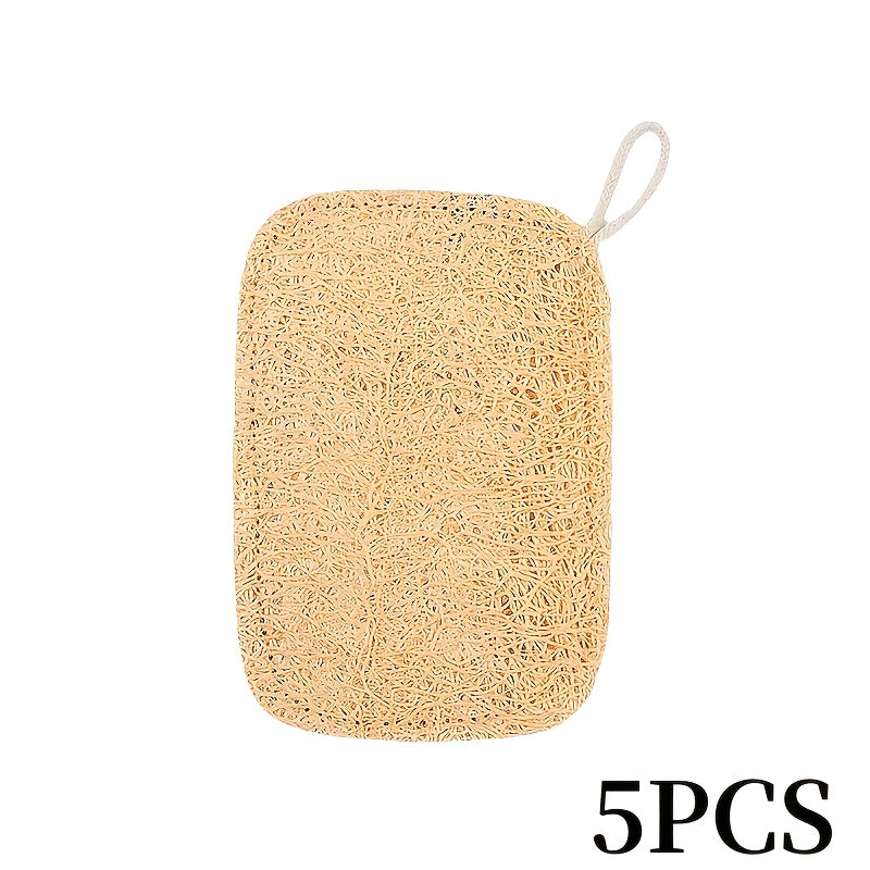 Get 5 pieces of natural loofah exfoliating body scrubbers that can be used for face and body, as well as for kitchen and bathroom cleaning. Made of high-quality plant fiber, these scrubbers make the perfect Christmas gift.