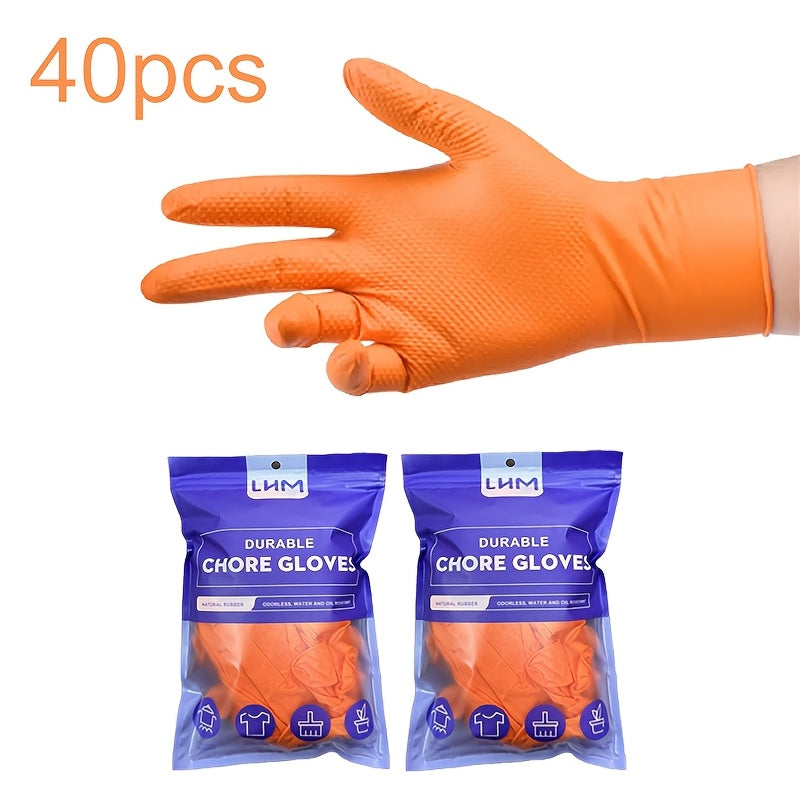 LHM offers a pack of 20/40/60 8mm Nitrile Gloves that are ambidextrous, waterproof, latex & PVC free. They are thick, durable, non-slip, lightweight, and feature a diamond texture. Perfect for household, pet care, industrial repair, outdoor, kitchen