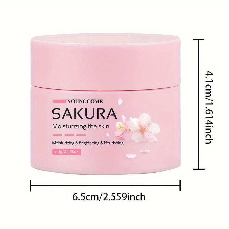 30/60g Sakura Essence Face Cream, improves skin elasticity, firms skin, fast-absorbing, non-greasy, moisturizes and smooths skin, suitable for all skin types, contains plant Squalane.