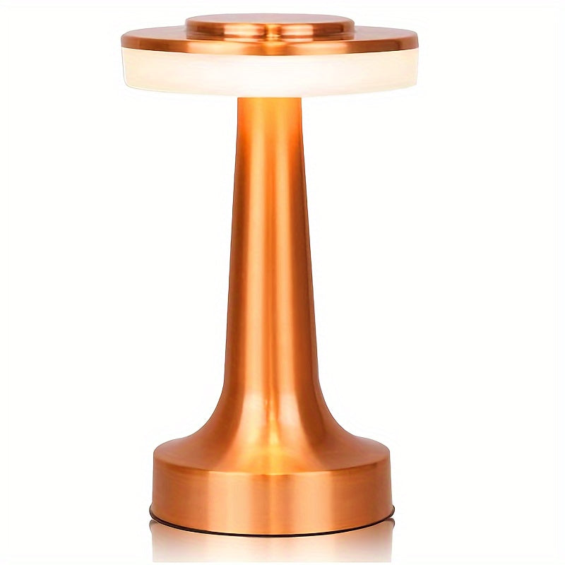 1pc Elegant Golden LED Table Lamp with Touch Control, 3-Level Brightness, USB Powered