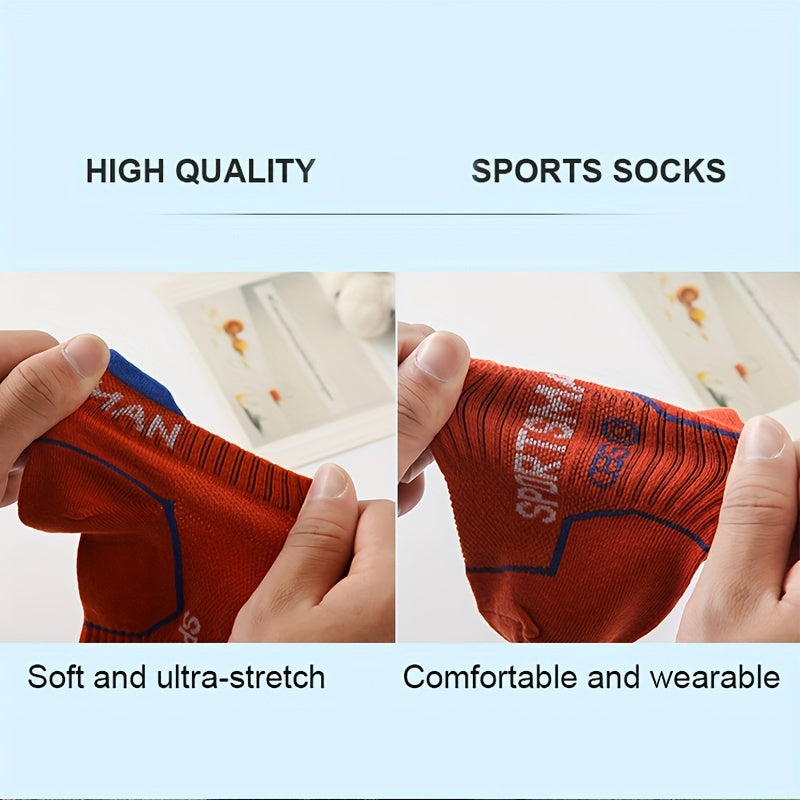 6 pairs of breathable men's short socks for all seasons, sweat-absorbing and sweat-resistant.