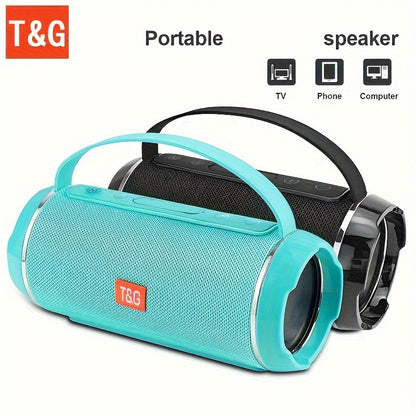 T&G TG116C is a portable wireless speaker with 5.0 surround sound, USB/TF/FM broadcast, and 10m connectivity. It has a rechargeable lithium battery with Type-C charging, making it a perfect