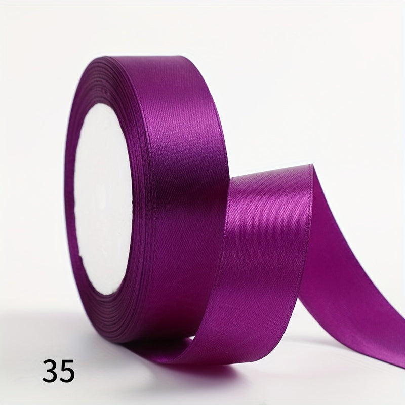 1 piece of 2.5cm wide, 25 yards long satin ribbon for gift wrapping, wedding decoration, car silk ribbon, baking, and webbing.