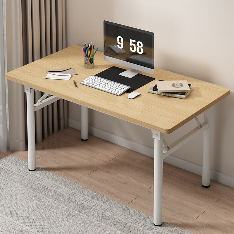 Lightweight hardwood folding table with no assembly required. Suitable for study, home office, dormitory, and small apartment use. Made of artificial board and plastic construction