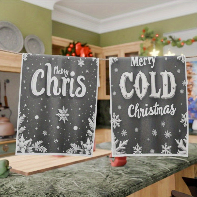 Two pieces of 18 by 66.04 cm Merry Christmas Decoration Gift for Christmas Wintertime from ESZMX