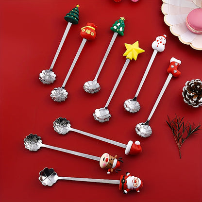 Top Pick: Adorable Christmas Cartoon Stainless Steel Spoon for Milk, Coffee, Desserts, Honey, and Seasonings