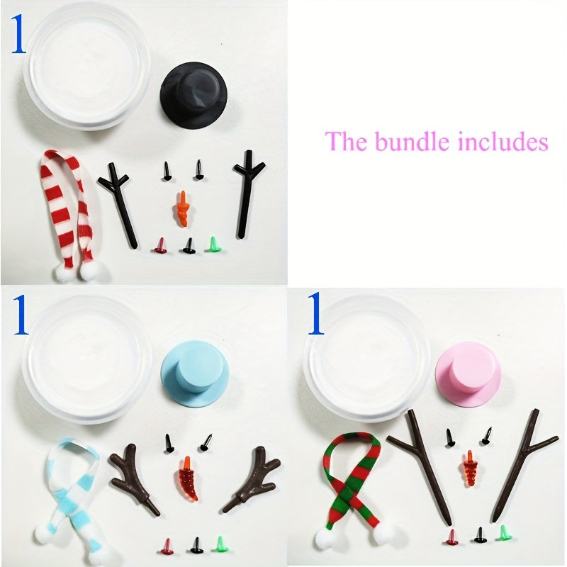 Snowman Handmade Kit Sets available in 11pcs and 33pcs - Ideal for Christmas, New Year, Valentine's Day, decorating, clay decorations, outdoor holiday decor, daily parties, and small gifts.