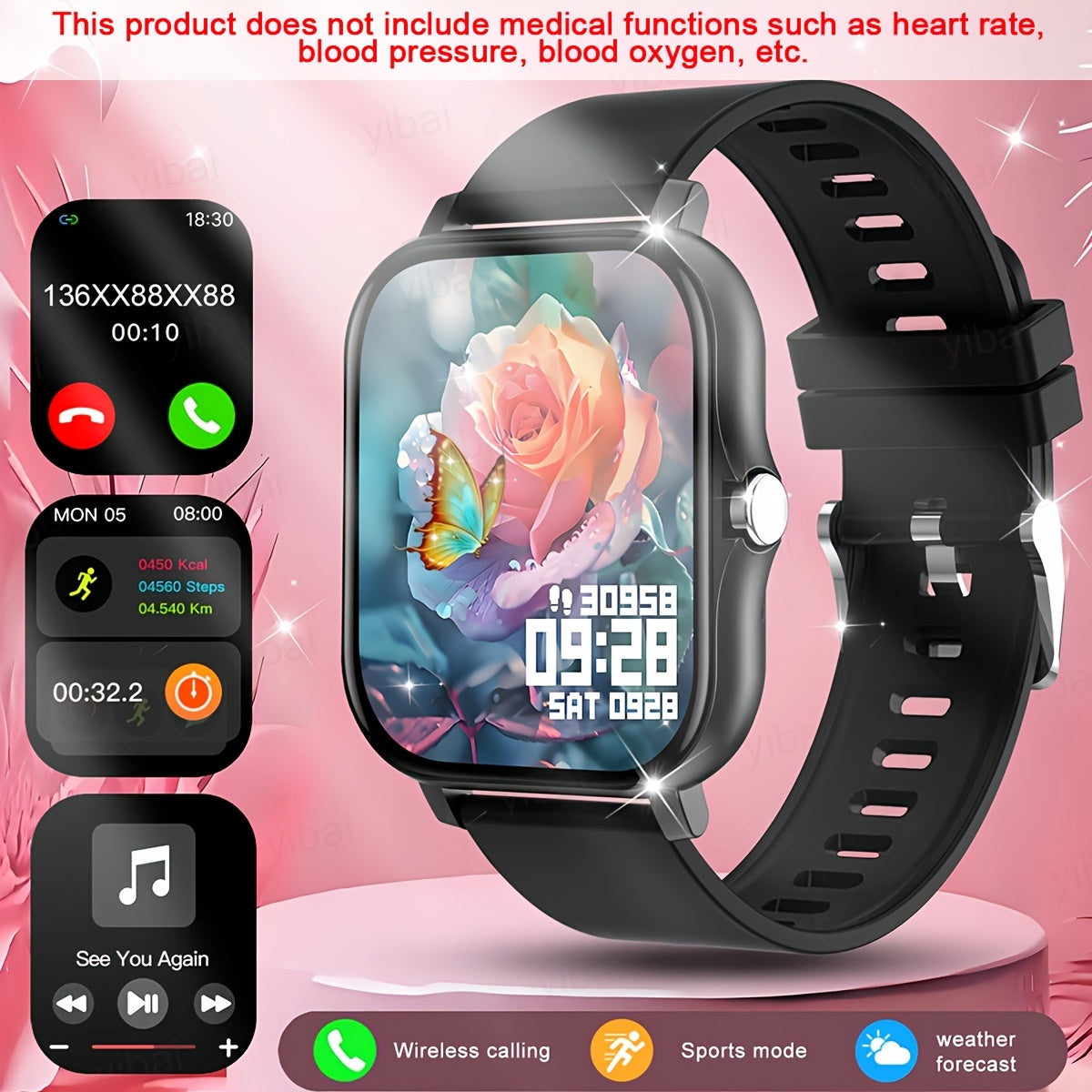 Introducing the latest smartwatch model with a high-definition full-screen touch screen, suitable for men and women. Features include call capabilities, step counting, calorie tracking