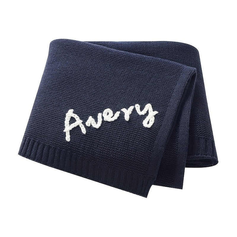 Customize your own name blanket with this soft and cozy acrylic knit blanket. Measuring 100*80cm, this blanket is perfect for all seasons. Give this unique woven blanket as a special gift for anniversaries or birthdays.