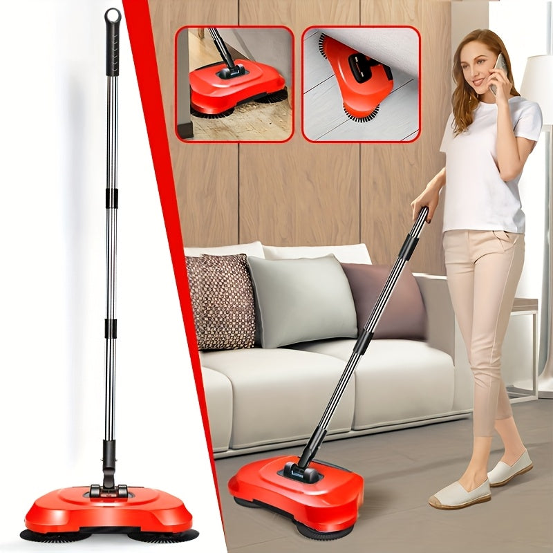 Introducing a versatile 3-in-1 multifunctional cleaning machine that combines a push sweeper, vacuum cleaner, and mop in one. Designed to efficiently clean up trash, pet hair, and dust, this machine can handle both wet and dry cleaning tasks. It operates