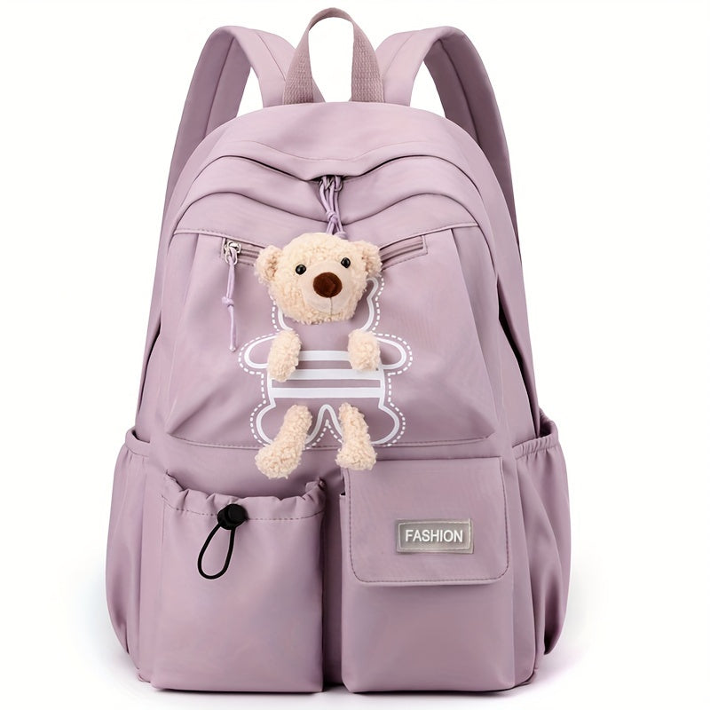 Trendy Korean backpack, perfect for students in middle and high school, captures youthful spirit.