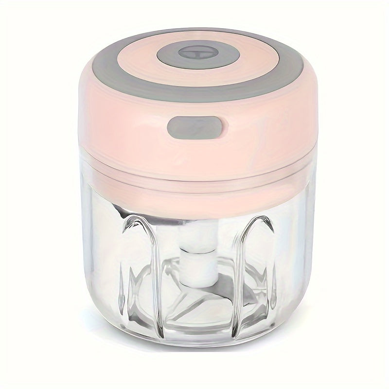 USB Rechargeable Mini Food Processor with Powerful Blender, Easy-Clean Design for Kitchen Use - Portable Electric Garlic & Vegetable Chopper