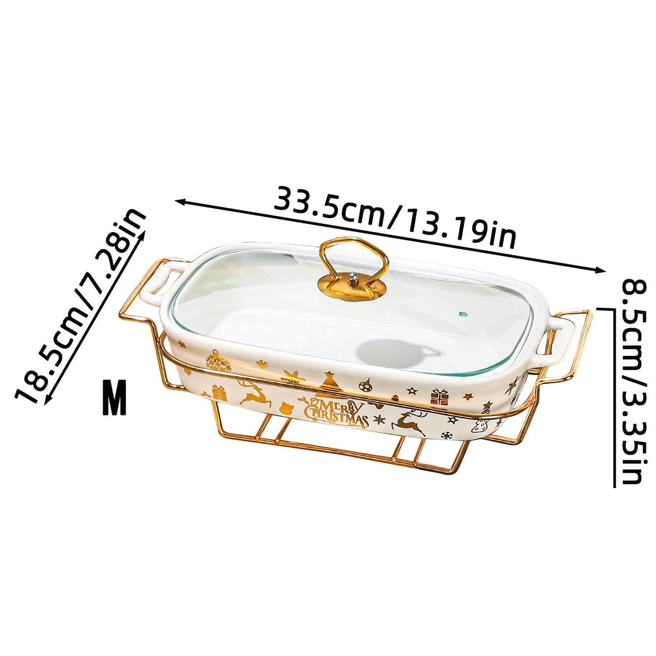 Christmas Ceramic Stockpot with Lid and Iron Stand - Ideal Cookware for Parties and Home Cooking