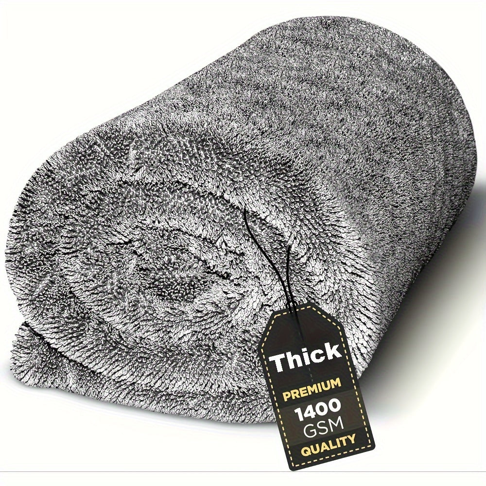 Large microfiber car drying towel with high absorbency and twisted loop design for streak-free detailing. Also works as an advanced car wash towel wiping cloth.