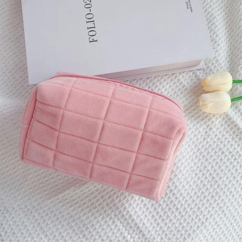 Large capacity solid color pillow pencil case, perfect for girls in school or office.