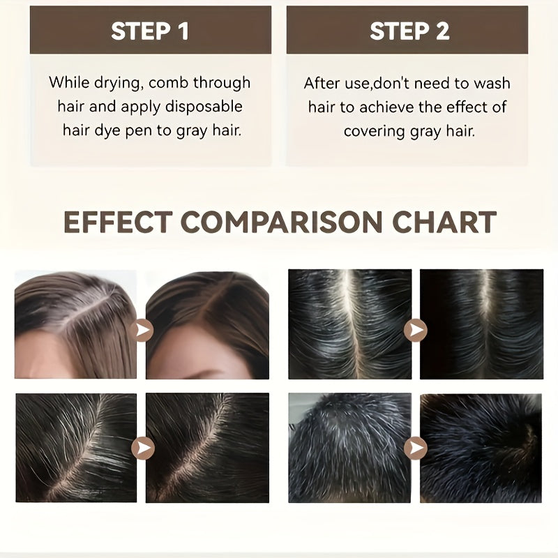 Temporary hair color stick for long-lasting coverage of white and grey hair.