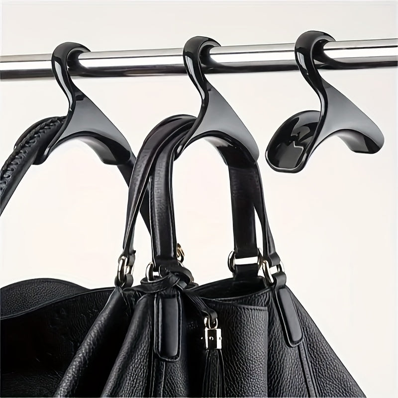 Set of 6 or 18 Solid Color Handbag Hooks with Arched Safety Design, Space-Saving Hanging Bag Tote Holder, and Rack