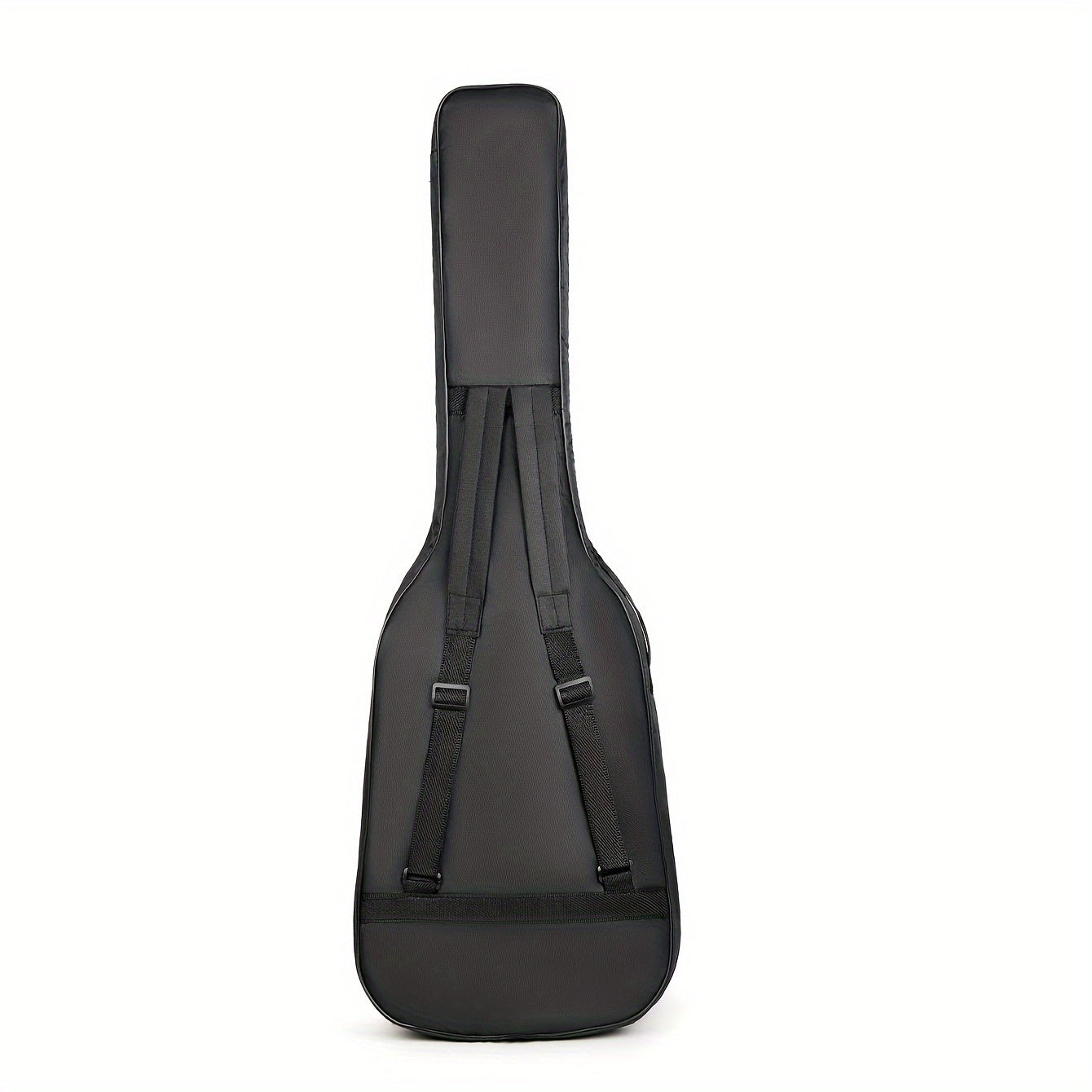 Black Universal Electric Guitar Case made of 5mm thick waterproof polyester fabric. Features dual shoulder straps, handheld side and front, and is easy to wipe clean. Fits 39-Inch Guitars.