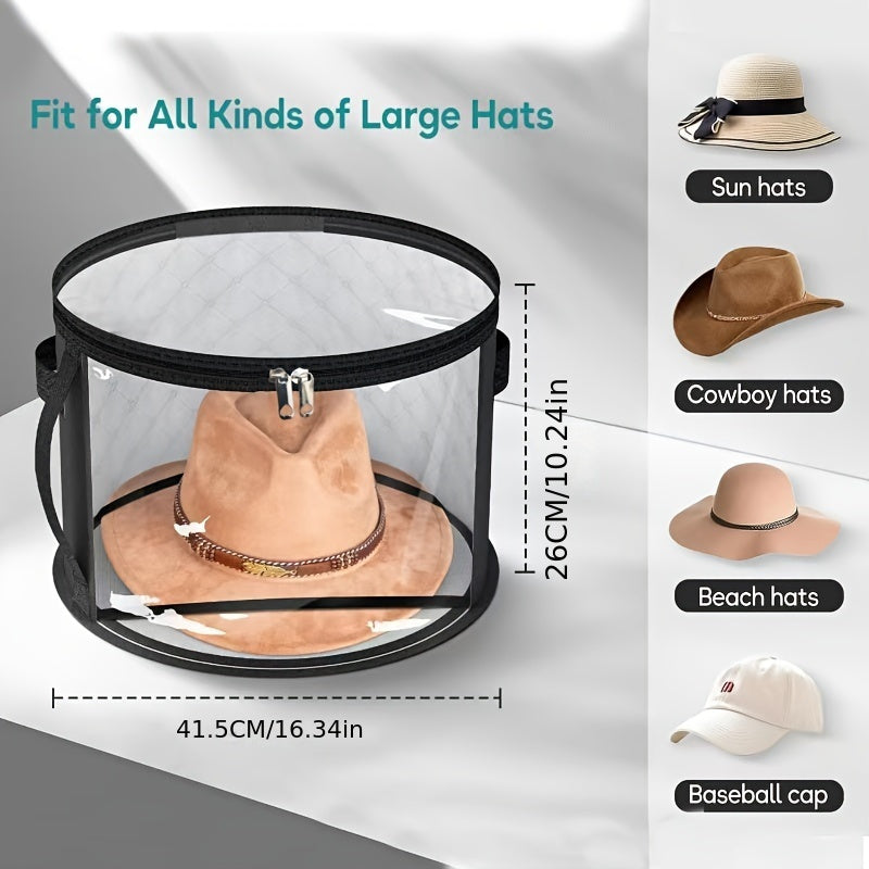 ClearView Fabric Hat Storage Organizer - Keep your beach and brim hats organized with this stackable container featuring a large front window and portable zippered closure.