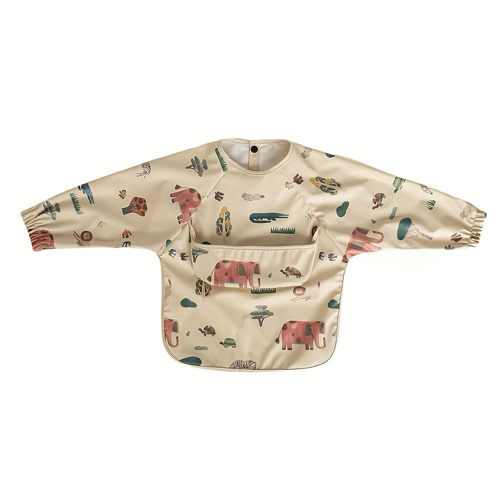 Keep your little one clean and stylish with this unisex long sleeve bib. Featuring a debris collection pocket, waterproof material, and adorable design, this apron is perfect for mealtime messes. A great gift for Halloween, Thanksgiving, Christmas, or