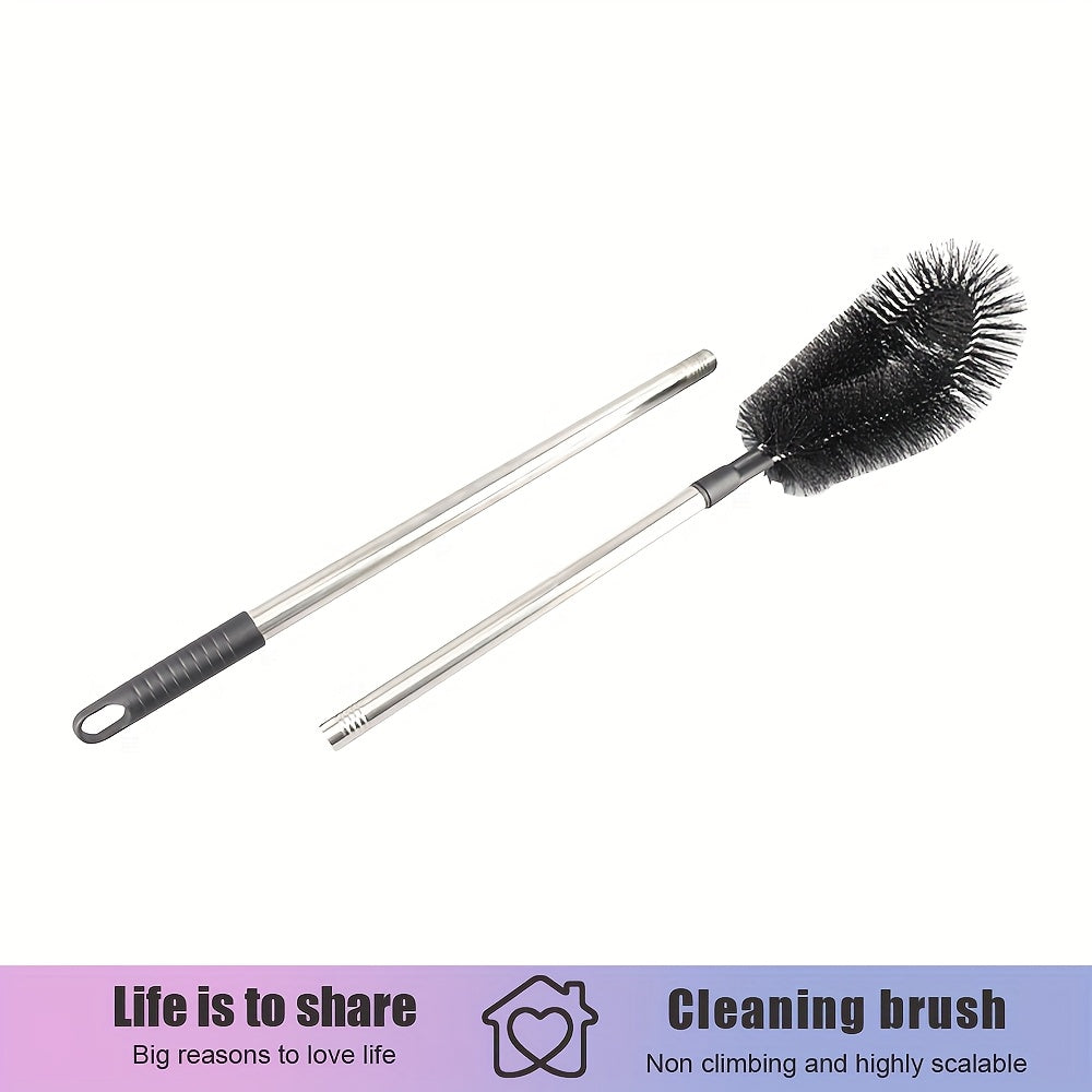 Versatile 7-Section Extendable Pole Brush Set for High-Reach Cleaning - Multi-Purpose Dust Cleaning Brushes for Home Use in Living Room, Bedroom, Bathroom, Toilet, and Outdoors. Telescopic Gutter Cleaning Tool, Non-Electric and Convenient.