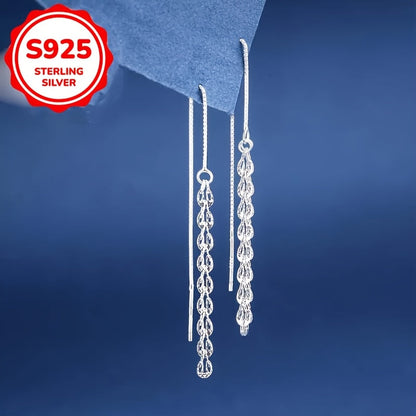 Elegant and sexy, the LULUBRO S925 Sterling Silver Phoenix Tail Chain Earrings offer a stylish Korean-inspired look. These hypoallergenic studs are perfect for daily wear or festive occasions. They make an ideal Valentine's Day or birthday gift, weighing