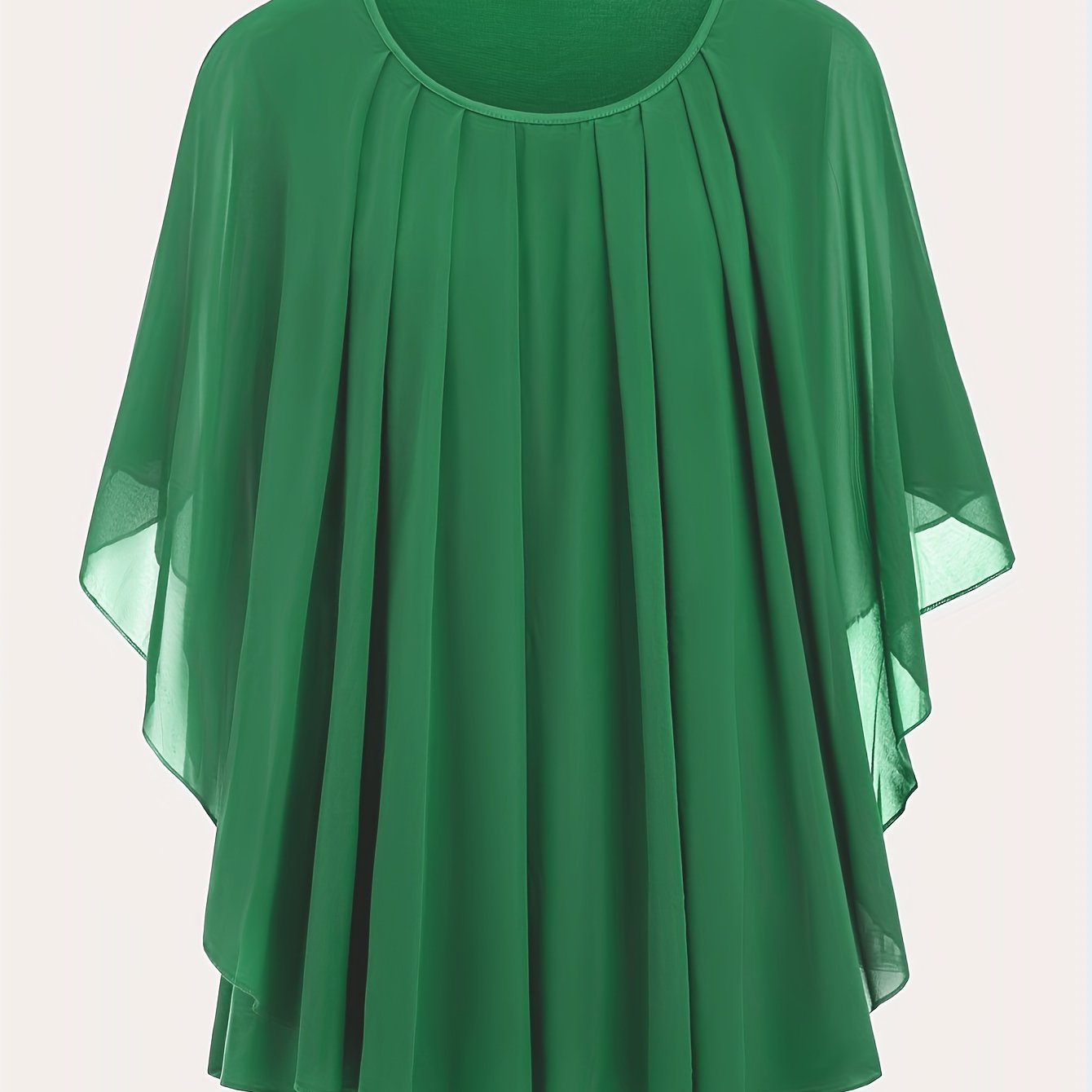 Solid ruched blouse with crew neck and short sleeves in plus size, perfect for spring.