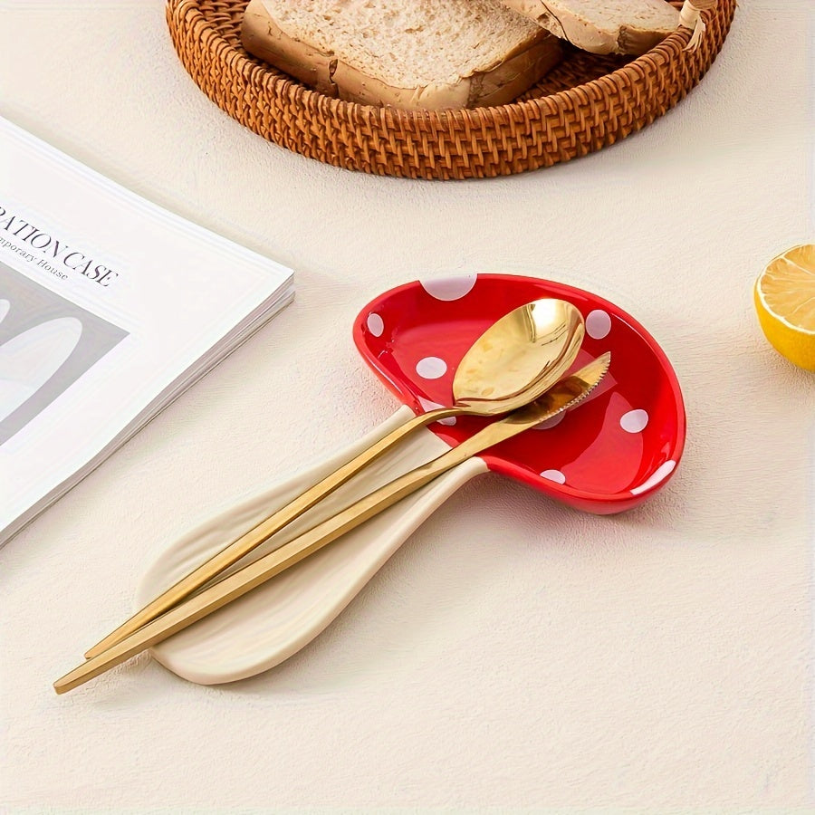 Ceramic Mushroom Spoon Rest, High Temperature Resistant, Cute and Exquisite, Perfect Housewarming Gift