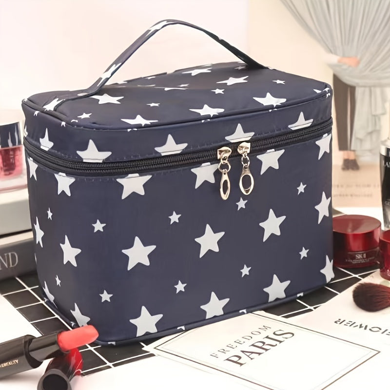 Large capacity, multifunctional, waterproof makeup bag for travel.