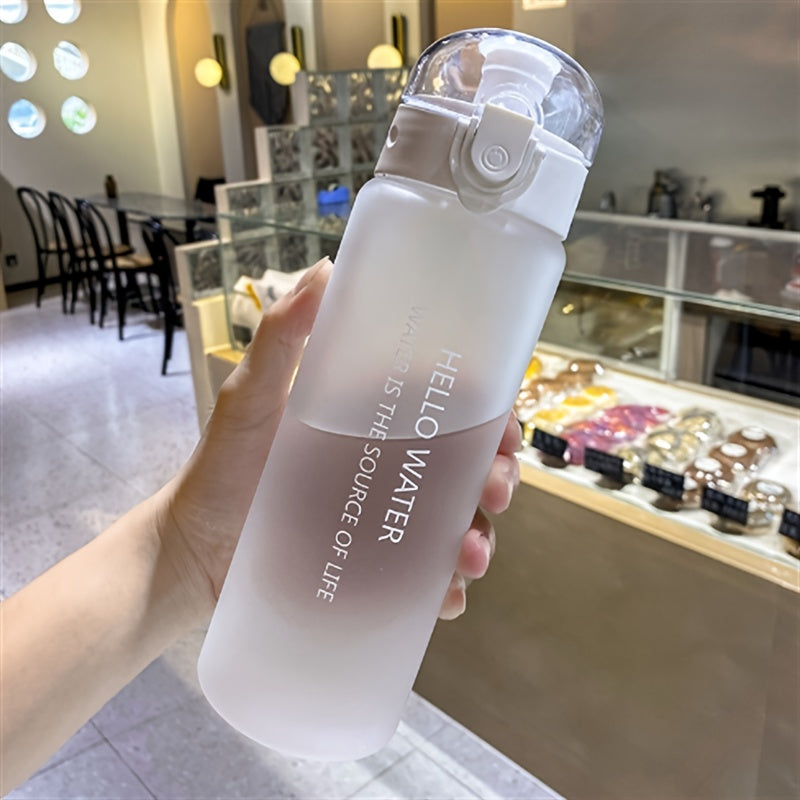 780ml BPA-Free Sports Water Bottle with Time Marker, Motivational Quotes, Leak-Proof Flip Lid, Gradient Design - Ideal for Outdoor Activities, Gym, Daily Hydration in Blue & Pink