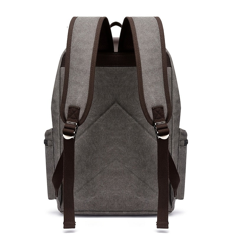 Trendy retro canvas backpack for students, travel, and business trips.