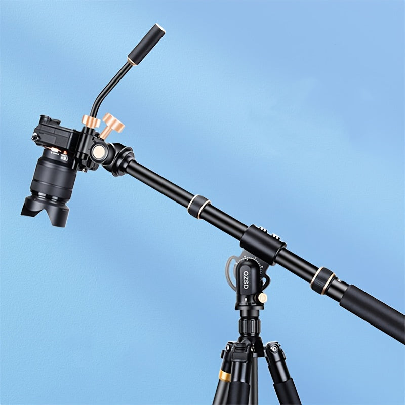 Lightweight horizontal pole with small camera swing arm for shooting vertically at 90 degrees. Compatible with DSLR, mirrorless cameras, and mobile phones. Bottom interface is 3/8 inch and