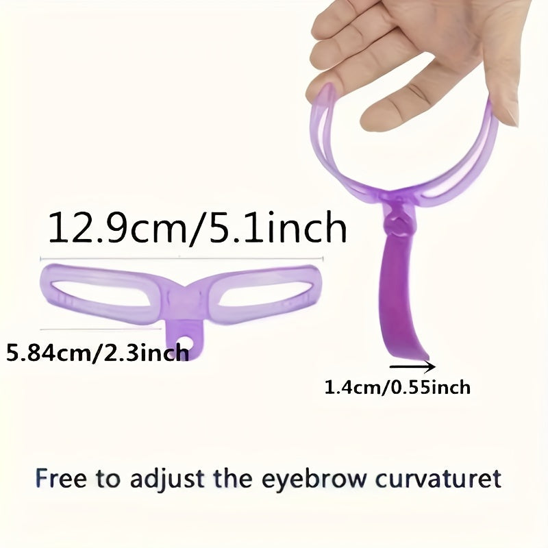 8-piece reusable eyebrow stencil kit with handle for easy shaping and template use.