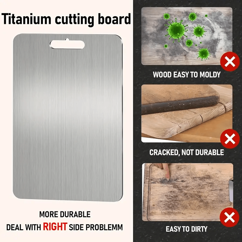 High-quality Double-Sided Titanium Steel Cutting Board - Crafted from 100% Pure Grade Steel for Superior Durability and Hygiene. Ideal for Kneading and Rolling Dough, Makes a Perfect Gift for Christmas, Thanksgiving, Father's Day, Mother's Day, or for