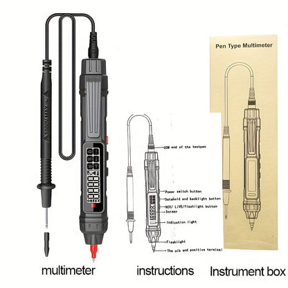 ZLLJMETER Digital Multimeter Pen with AC/DC Voltage Meter, Resistance, Diode, NCV Detection, Analog-Digital Display, PPSU Body, Battery Powered (Battery Not Included)