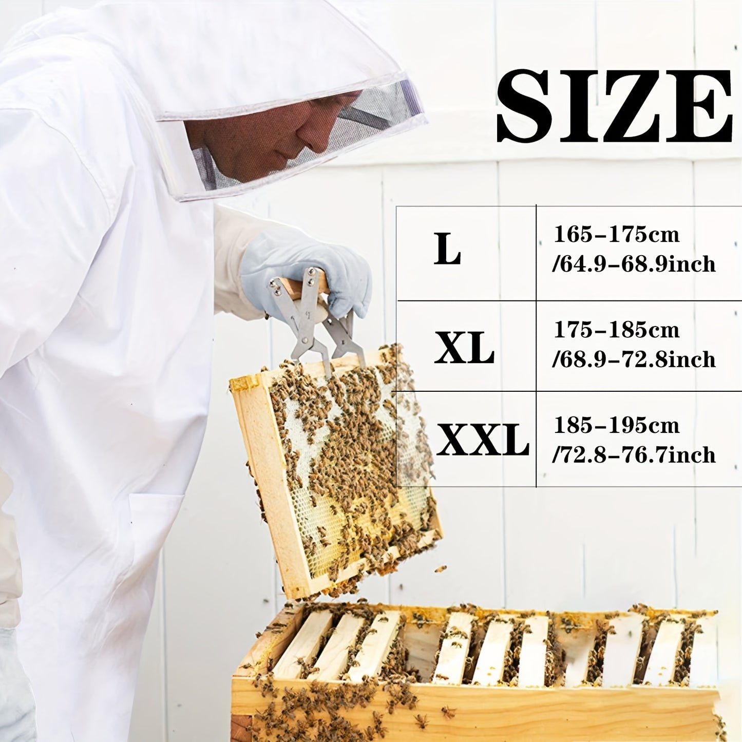 Durable full-body suit with veil hood for professional urban beekeeping.