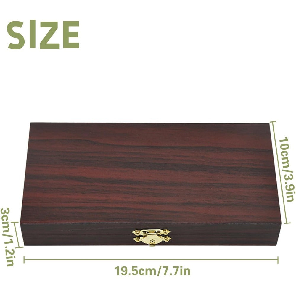 Lockable wooden money storage box with single compartment cash organizer and lockable cover for home organization.