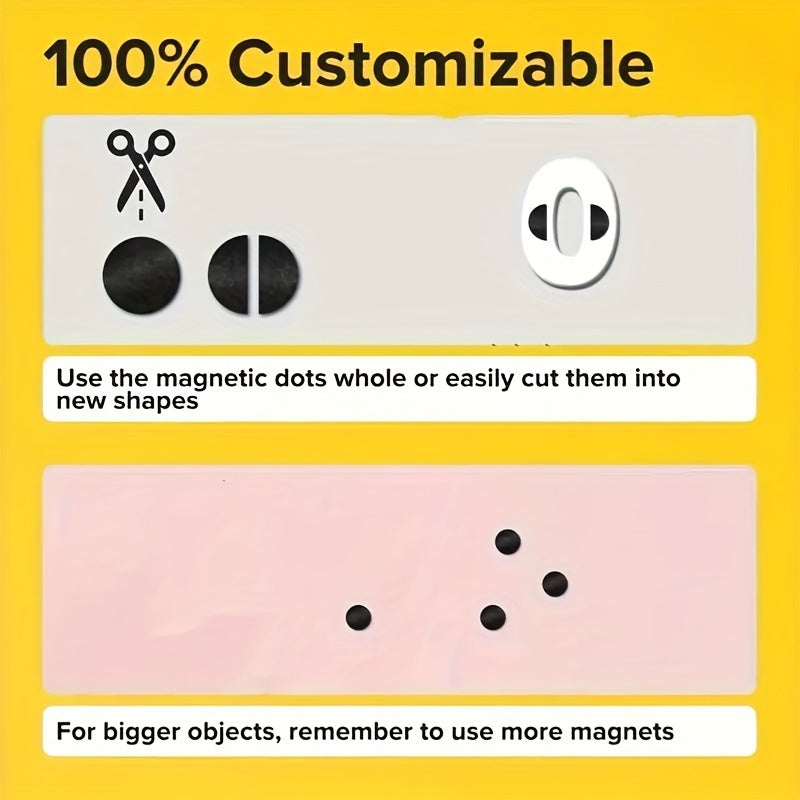 Self-Adhesive Mini Magnetic Dots in 6/10/20/50/70/100pcs, Strong Synthetic Rubber Tape, Flexible, Reusable, Multi-Purpose Office and Craft Supplies. Easy Peel & Stick for Notes, Photos