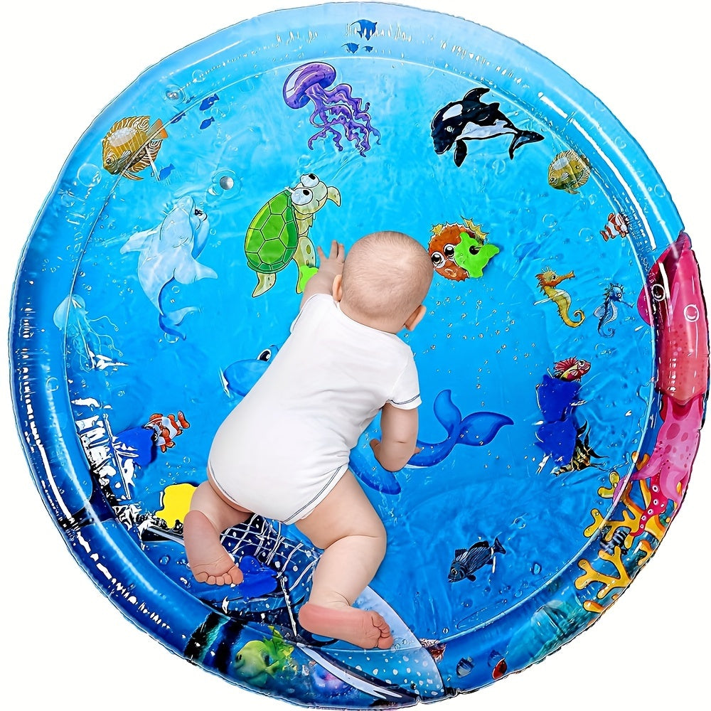 Encourage activity and sensory development in toddlers with our large round dolphin splash mat made of PVC.