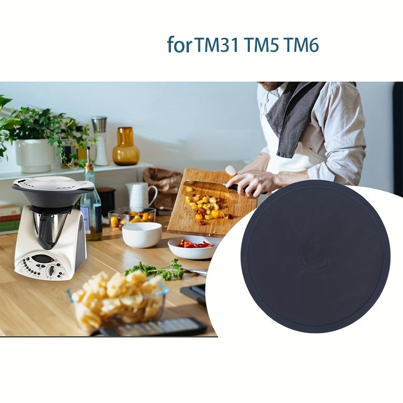 Silicone food cover for Thermomix TM31, TM5, and TM6. Easy to clean kitchen accessory with sealable fermentation lid. Food contact safe.